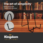 KINGDOM SOLUTIONS 8" 2-Pack Metal Stands Black – Book Stand – Sturdy Plate Holder for Art, Pictures, Books, Frames, and Decorative Displays