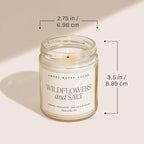 Sweet Water Decor Salt and Sea Patterned Candle – Soy Candles with Sea Salt, Citrus, Musk, Amber Aroma– 40 Hour Burn – 9oz Clear Glass Jar – Ocean Summer Candles for Home Decor