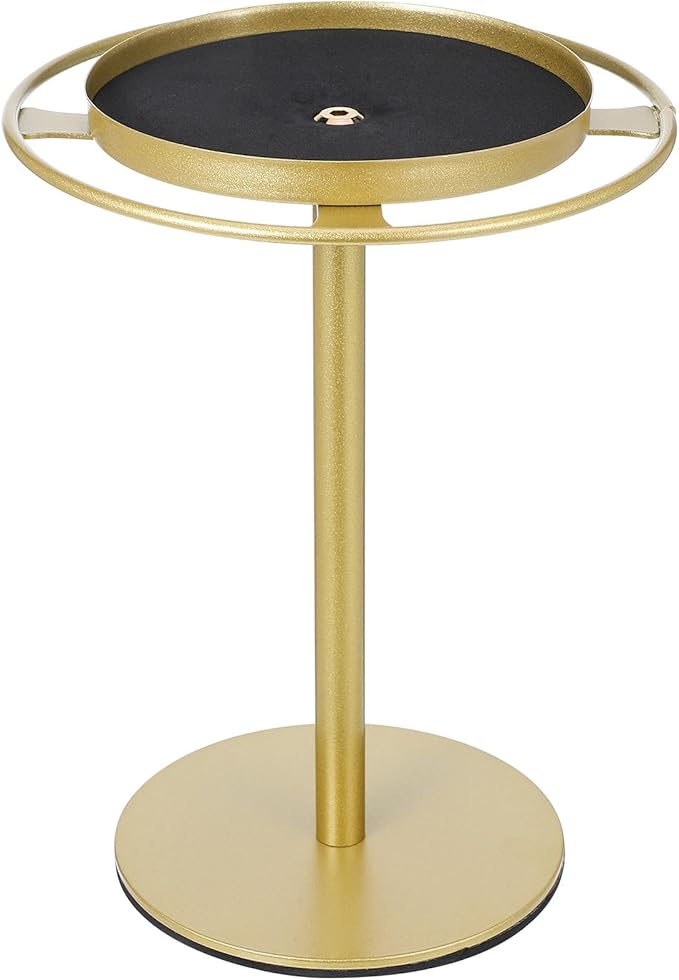 Sunglass Organizer Stand with Storage Tray, Gold Eyeglass Holder Rack for Desk, Home and Office Display, Metal Sunglass Rack Holder for Desktop Eyewear Storage