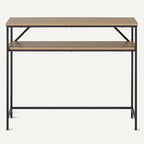 Amazon Basics Rectangular Console Table with Storage Shelf, Steel Frame, 11.8" D x 39.4" W x 31.5" H(in), Oak Finish