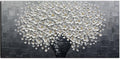YaSheng Art - White Flower Oil Painting on Canvas 3D Thick Texture Black and White Floral Vase Canvas Wall Art Modern Abstract Art Home Bedroom, Dining Room, Living Room, Office Wall Decor 24x48inch