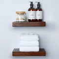 Homeforia Walnut 12 inch Floating Shelf, High End Solid Real Wood Small 12inch Floating Shelves for Wall Mounted, Dark Brown 12in Floating Shelves, Heavy Duty Bracket, 12 X 6.5 X 1.75 inches, Set of 4