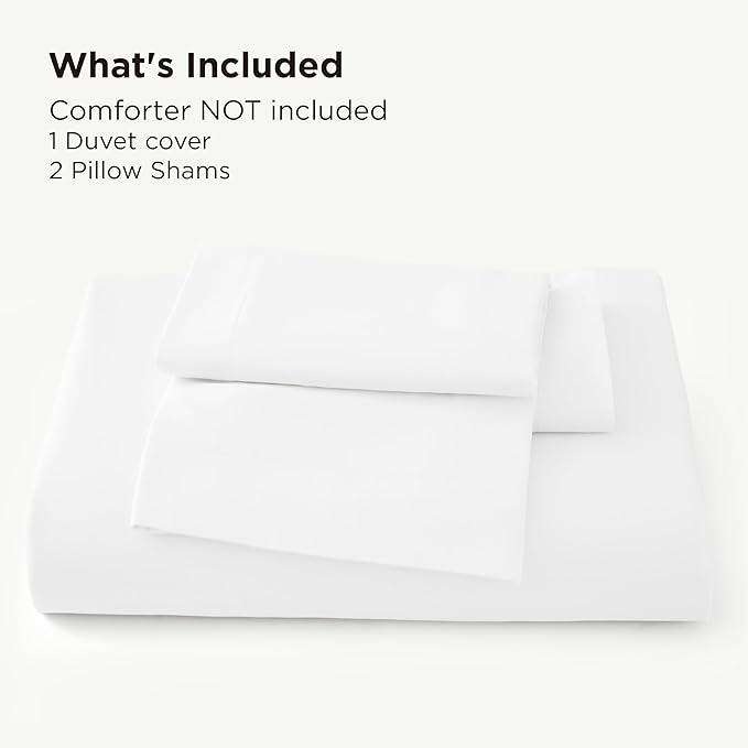 Bedsure 100% Rayon Derived from Bamboo Duvet Cover King Size - Lightweight Silky Cooling Comforter Cover Set for Hot Sleepers, Breathable & Moisture-Wicking Bedding Set, White
