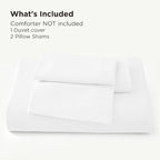 Bedsure 100% Rayon Derived from Bamboo Duvet Cover Queen Size - Lightweight Silky Cooling Comforter Cover Set for Hot Sleepers, Breathable & Moisture-Wicking Bedding Set, White