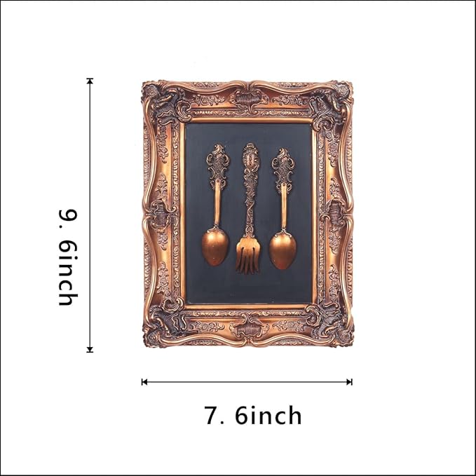 S-MANTIS Vintage Wall Sculpture,Antique Pediment,Wall Art,Decoration with Embossed Intricate Spoons Design,Oblong Aesthetic Room Décor,Unique Gift