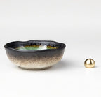 Asayu Japan Small Mini Incense Holder for Sticks, Nature Aquamarine Color, 3.3 inch (83mm), Made in Japan Ceramic Ash Catcher & Brass Incense Burner Set for Relaxation, Meditation, Office & Home Decor