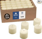 Royal Imports Votive Candle, Unscented Wax for Wedding, Birthday, Party, Spa, Holiday & Home Decoration (72, Ivory, 10 Hour)