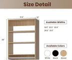 ROOMTEC 31.5" Medium Hanging Closet Unit, Modular Closet System with Hanging Rod, Wardrobe Organizer for Bedroom or Walk-in Closet, Wall Mounted, Customizable Clothes Storage Unit, Wood