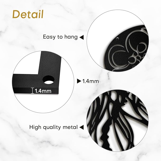 SIGNLEADER Metal Wall Art Decor Octopus Minimalist Modern Abstract Wall Sculpture Hangings Home Decoration for Living Room, Bedroom, Bathroom, Kitchen, Outdoor - 36" Black