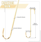 Hotop 15 Inch 6 Pcs Wreath Hangers for Front Door Over The Door Hanger Hooks Steel Wreath Doors Hangers Clothes Towel Hooks Holder for Christmas Halloween Front Decorations Welcome Sign(Champagne)
