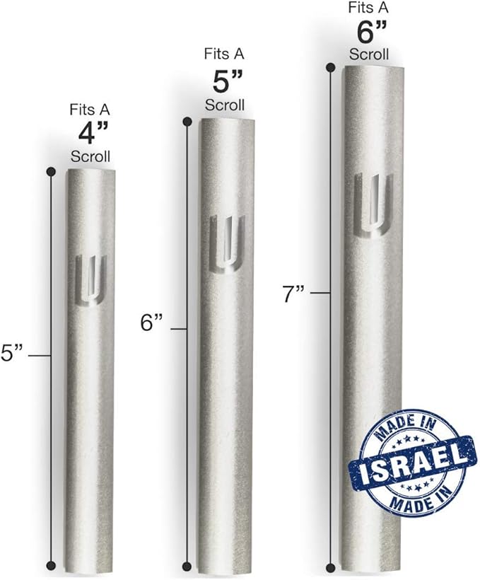 A&S Mezuzot Mezuza Aluminum Waterproof Case Peel & Stick Easy Installation Home Blessing (Silver, 5inch)