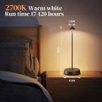 Cordless Table Lamp Rechargeable, Battery Operated 6000mAh Desk Lamp Touch Dimmable Lamp Outdoor Waterproof Portable Wireless Table Light, Small Table Lamp for Restaurant Bar/Outdoor (Black-2PC)