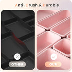 A-LuGei 【𝟮𝟴𝗣𝗖𝗦】 【𝟱𝗦𝗶𝘇𝗲】 Pink Drawer Organizer, Makeup organizer, 【Holds 177 Items】 Bathroom Organizers and Storage, Plastic Desk Organizer Divider, Organizer Bins for Office Vanity