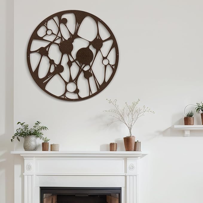 SIGNLEADER Metal Wall Art Decor Abstract Geometric Minimalist Modern Abstract Wall Sculpture Hangings Home Decoration for Living Room, Bedroom, Bathroom, Kitchen, Outdoor - 24" Bronze