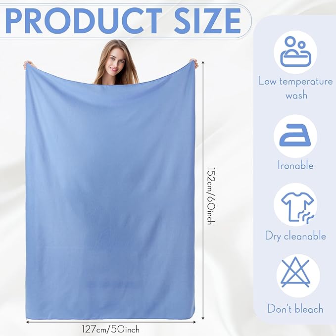 Shimeyao 24 Packs Fleece Throw Blanket Soft Warm Lightweight Fleece Blanket Cozy Throw Bulk for Home Bed Couch Sofa Office Wedding Gifts Suitable for Seasons, 50 x 60 Inches(Clear Blue)