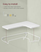 VASAGLE Corner Shelf Wall Mount Set of 2, Corner Floating Shelves, Small Corner Wall Shelf for Decor Storage, for Living Room Bedroom Kitchen Bathroom, Cloud White ULLS831W14