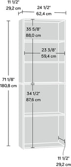 Sauder Beginnings 5-Shelf Bookcase, Bookshelf with Adjustable Storage Shelves, in Soft White