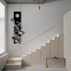 yumcake Modern Metal Wall Decor, Abstract Metal Wall Art, Modern Wall Decor, Abstract Wall Sculpture, Office Living Room Decor, Surprise Gift (Silver, 35 x 15 inches / 90 x 37 cm)