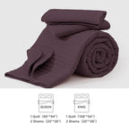 WRENSONGE King Size Quilt-3 Pieces Lightweight Italian Plum Bedspreads King Quilt Bedding Set for All Seasons, Soft Summer Coverlet with 2 Pillow Shams Suitable for Bed, Couch, Quilt Blanket