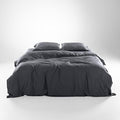 Olive + Crate Tencel Eucalyptus Cooling Duvet Cover Set - Hypoallergenic, Lyocell Tencel Duvet Cover - Soft, Temperature Regulating with Hidden Button Closure & Corner Ties - Oversized King [Charcoal]