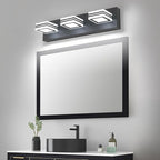 SOLFART 3 Light Bathroom Vanity Light Over Mirror Led Vanity Light Fixture Matt Black Lights for Bath Dimmable Modern Vanity Lights
