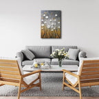 Wieco Art Morning Dancing 100% Hand Painted Floral Oil Paintings Canvas Wall Art Modern Stretched and Framed Grace Abstract Flowers Artwork Ready to Hang for Living Room Home Decorations Wall Decor