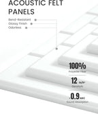 Large Felt Bulletin Board 48" x 36" Cork Board Alternative-12 Pack with 70 Safe Removable Adhesive Tabs, Cork Boards for Walls for Home Office Classroom Pin Board-Cold White