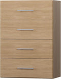 ROOMTEC 31.5" 4 Drawer Short Tower Closet Unit, Modular Closet System with Drawers and Shelf, Wardrobe Organizer for Bedroom or Walk-in Closet, Wall Mounted, Customizable Clothes Storage Unit, Wood
