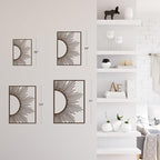 SIGNLEADER Metal Wall Art Decor Shining Sun Minimalist Modern Abstract Wall Sculpture Hangings Home Decoration for Living Room, Bedroom, Bathroom, Kitchen, Outdoor - 30" Bronze