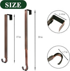 Wreath Hanger for Front Door, Adjustable Black Wreath Hanger from 15 to 25 Inches, 20 lbs Larger Door Upgrade Christmas Wreaths Decorations Hook (Bronze)