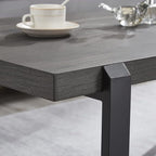 EXCEFUR Modern Coffee Table, Rustic Wood and Metal Center Table, Rectangle Cocktail Tea Table for Living Room, Grey, 44 Inch