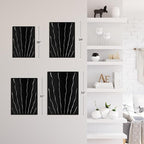 SIGNLEADER Metal Wall Art Decor Zebra Stripe Minimalist Modern Abstract Wall Sculpture Hangings Home Decoration for Living Room, Bedroom, Bathroom, Kitchen, Outdoor - 30" Black