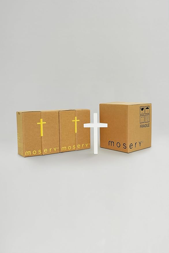 mosery Wall Cross a corner-attached cross white 5.9 inches high 4ea 1pack a daily reminder of Jesus magnetically attached without nails the most beautiful gift cross a holy object for home