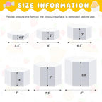 Leinuosen 6 Pcs Large Buffet Risers, 5.5 to 8 Inch Catering Dessert Table Risers Food Decorative Stands with hollow bottom for Catering Supplies, Party(White, Hexagonal)