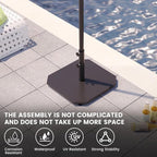 Sundale Outdoor Umbrella Base 40lbs with Stainless Steel Umbrella Tube, Heavy Duty Steel Umbrella Stand, Black