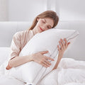 Globon Luxury Feather Down Pillow Standard Queen Size for Sleeping, Hotel Collection Fluffy Pillow, Medium Gusseted Bed Pillows, 18"X26", Pack of 1