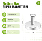 Neosmuk Magnetic Coat Hook,130lb+ Strong Extra Heavy Duty Magnet Hooks,Magnetic Wreath Hanger/Holder for Metal Doors,Purse,Towel,Stocking,Cruise Cabin,Silver,3 Pack
