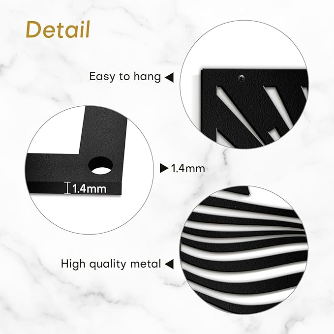 SIGNLEADER Metal Wall Art Decor Moons in Landscape Minimalist Modern Abstract Wall Sculpture Hangings Home Decoration for Living Room, Bedroom, Bathroom, Kitchen, Outdoor - 36" Black