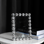Crystal 5x7 Inch Picture Frame, Home Decor Ball Wedding Photo Frame Tabletop Display, Display Pictures 5''x 7'', Silver, Comes with Gift Box