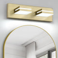 OKELI 2 Lights Bathroom Vanity Light Fixtures Gold LED Dimmable Vanity Light Over Mirror Modern Wall Mounted Lighting Fixture, 350° Rotatable Lamp Head 24W Cold White 6000K ETL Listed