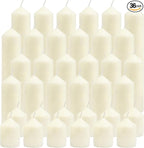 Pillar Candles Bulk Set - Unscented, Smokeless, Dripless | 3 Sizes: 2x3, 2x6, 2x8 Inches | Ideal for Weddings, Christmas & Home Decor (36, Ivory White)