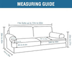 H.VERSAILTEX Sofa Cover 3 Piece T Cushion Sofa Slipcovers Thick Velvet Couch Cover Furniture Protector Stretch Sofa Covers for 2 Cushion Couch with 2 Individual T Cushion Covers Washable, Ivory