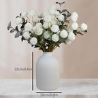 Large White Vase, Big Iron Vase for Long Stem Flowers, White Arlo Matte Finish for Modern Minimalist Table Decor, Japandi Home Decor