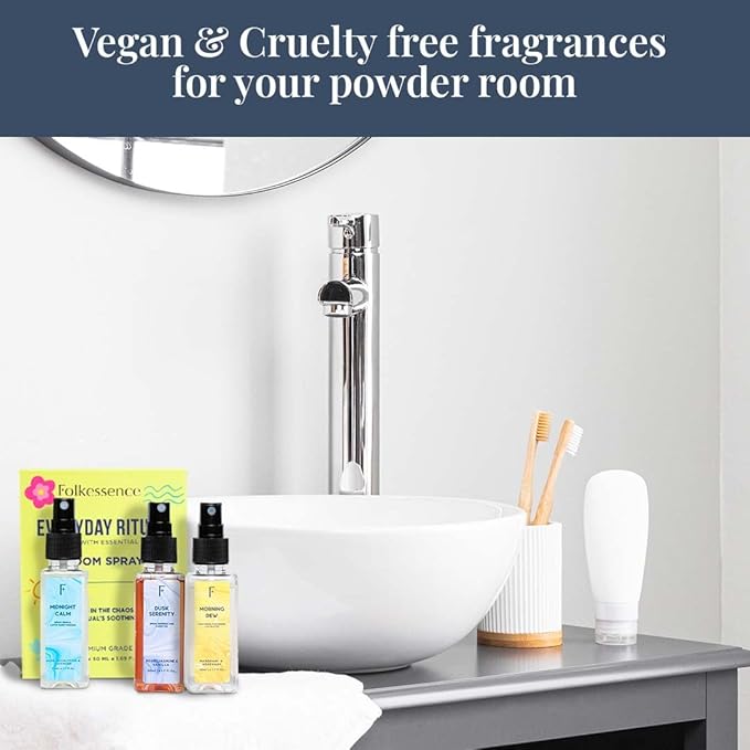 Folkulture Luxury Room Spray Odor Eliminator - Set of 3 (5.1 Fl Oz) | Non Toxic,Long Lasting Lavender, Vanilla Room Spray Or Deodorizer For Relaxation, Bath & Body Works, Home, Guest-Room Essentials