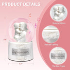 Mothers Day Snow Globe, 5.9" Wind Up Music Box for Mothers Day Decorations Birthday Gifts for Mom Mothers Women Adults Kids