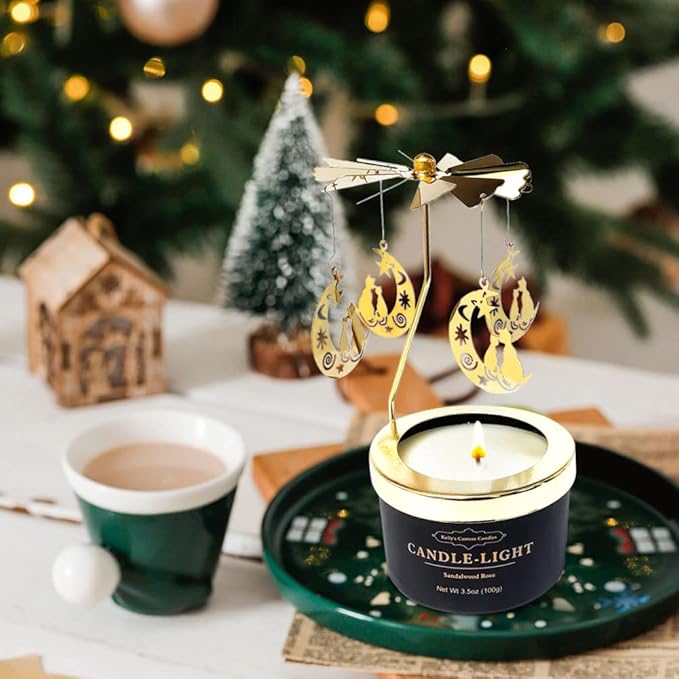 Kelly's Custom Candles, Cat Candle Birthday Gift for Mom,Girlfriend,Unique Easter Gifts for Sister, Wife and Mother in Law,Rotatable Aromatherapy Candles Gift for Women.