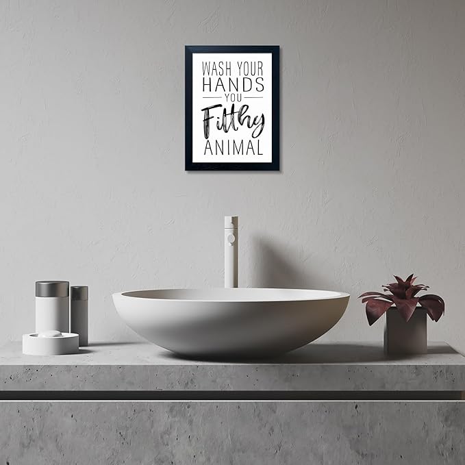 Black and White Bathroom Decor Wall Art Bathroom Decor Signs Black Framed Canvas Art Kid's Washroom