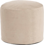 Howard Elliott Tall Round Pouf Ottoman Foot Rest With Cover, Round Stuffed Filled Foot Stool, Fluffy Comfortable Soft Seating for Living Room & Bedroom, 22 x 22 x 18 Inch, Bella Sand