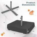 Giantex 200lbs Filled Umbrella Base with 2 Sandbags, Adjustable Knobs, All-Weather Cover, Fit for Poles up to 1.9", Large Outdoor Umbrella Stand Holder for Market Poolside Patio Table Umbrella