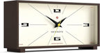 NEWGATE® Thunderbird Desk Clock | Retro Contemporary Rectangular Design | Mocha Brown | Modern mid Century Style for Desk, Mantel, Table top or Shelf